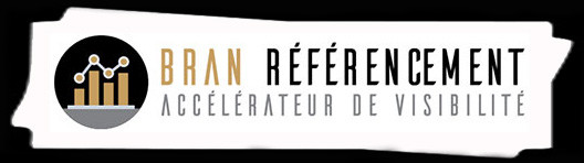 Consultant SEO Rennes | Logo fond noir | Bran Référencement